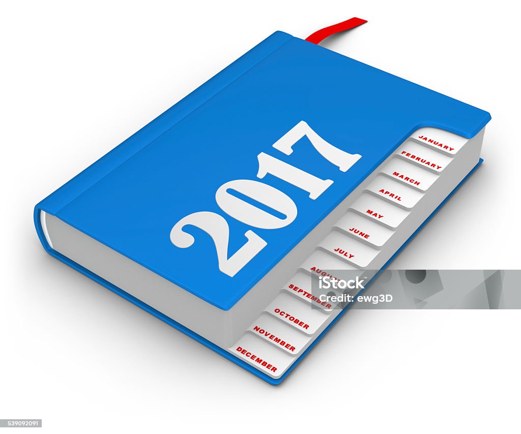 Calendar 2017 3d render. Business calendar isolated on white background. 2015 Stock Photo