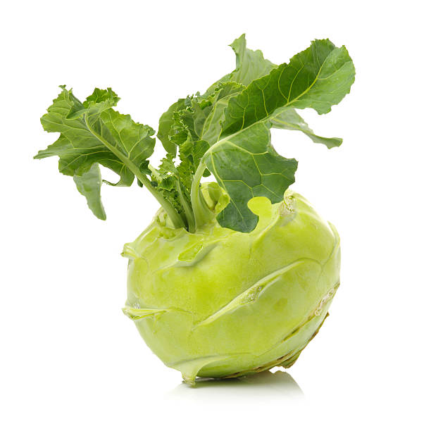 istock Fresh kohlrabi with green leaves 539092722
