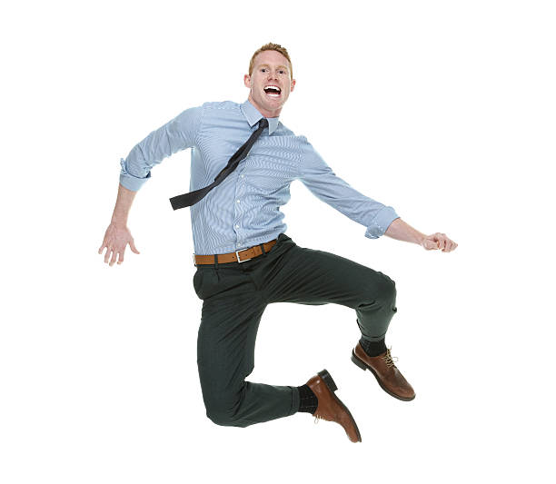 istock Excited businessman jumping 539092724