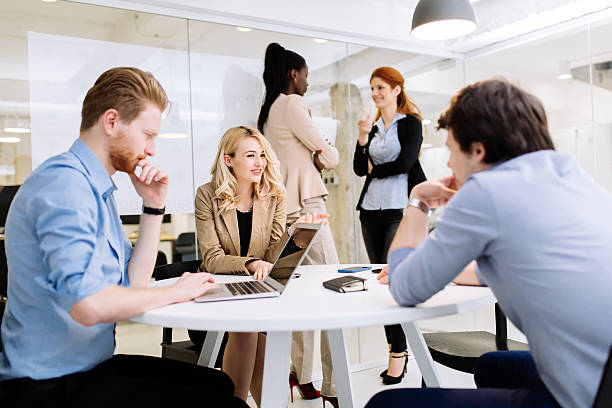 istock Group of business people working in office 539092874