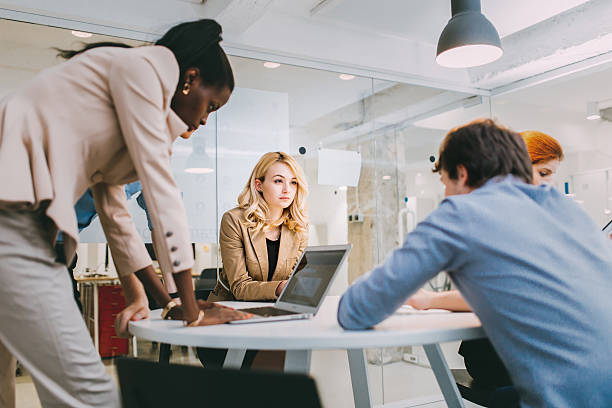 istock Group of business people working in office 539092918