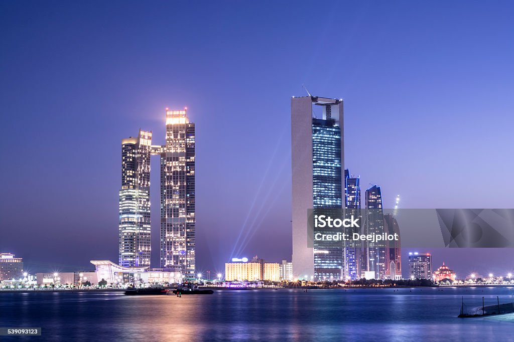 Abu Dhabi City Skyline United Arab Emirates Abu Dhabi city skyline at twilight, United Arab Emirates Abu Dhabi Stock Photo