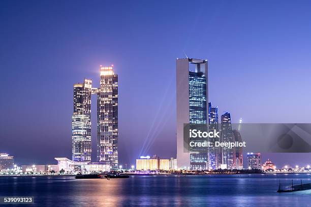 Abu Dhabi City Skyline United Arab Emirates Stock Photo - Download Image Now - Abu Dhabi, Building Exterior, Illuminated