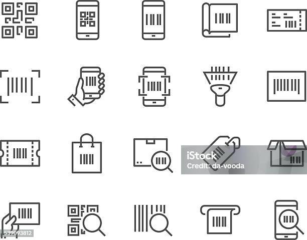 Line Qr Code Icons Stock Illustration - Download Image Now - Icon Symbol, QR Code, Bar Code Reader