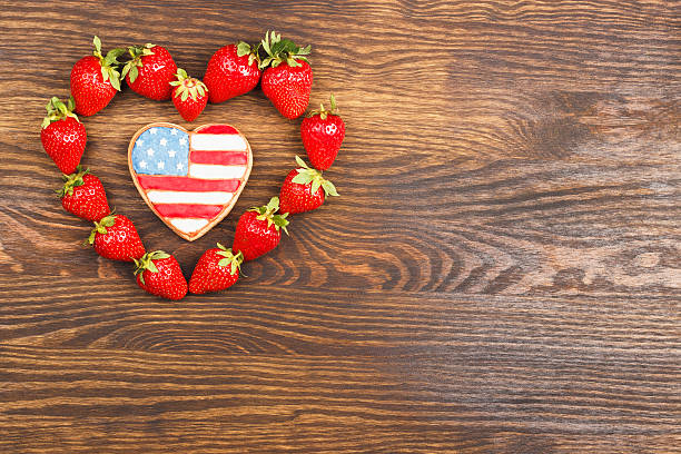 istock Heart shaped cookie and strawberries 539094004