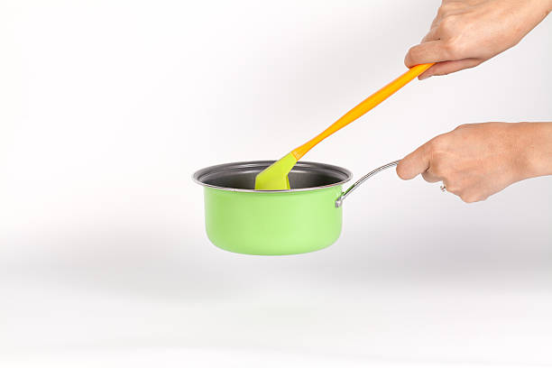 istock Bride cooking : Colorful ladle with pot or pan 539094130