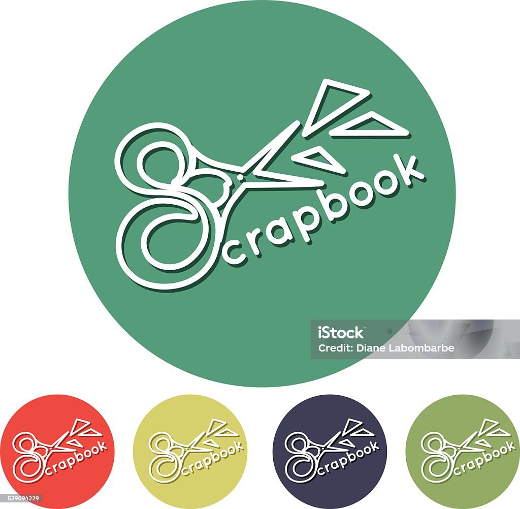 Flat Design Simple Icon Scrapbook Scissors Stock Illustration - Download  Image Now - 2015, Clip Art, Connection - iStock