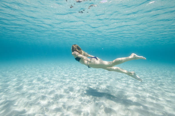 istock Beautiful young woman swimming 539094586