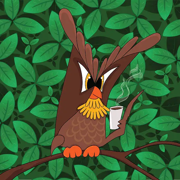 Vector illustration of Illustration of cartoon owl EPS10