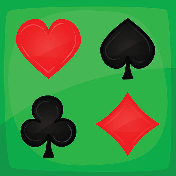 istock Casino Poker Icons On Green Carpet 539097348