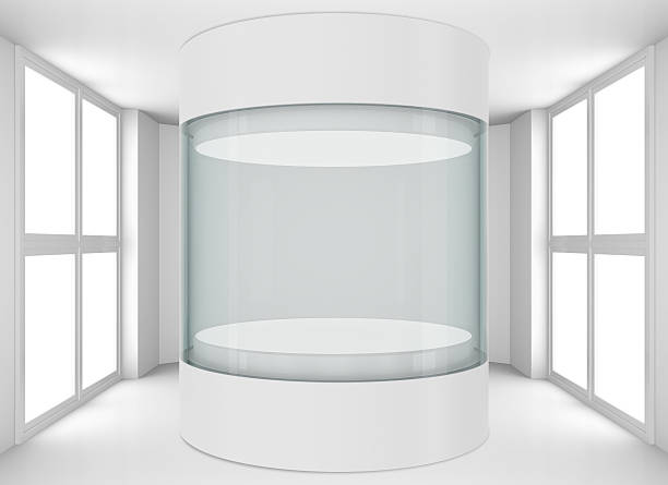 istock Glass cylindrical showcase in gallery 539103156