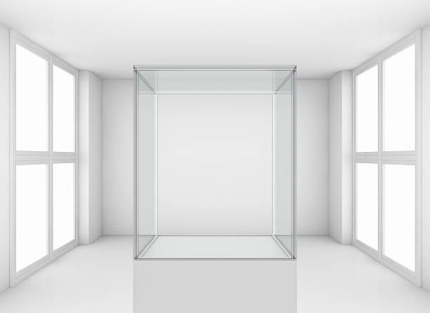 istock Showcase in white room with windows 539103278