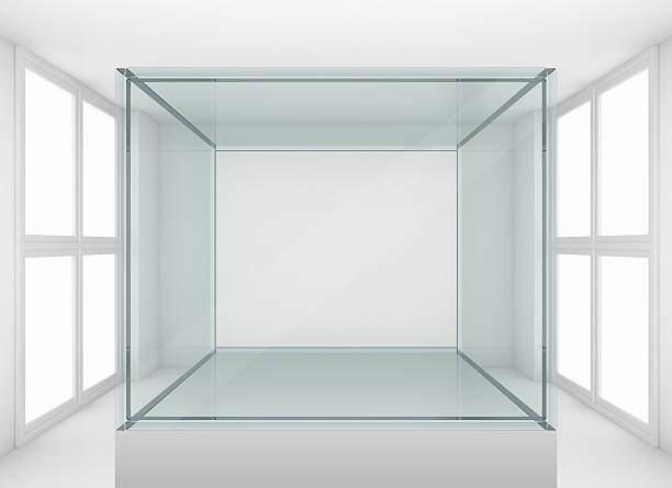 istock Glass showcase on podium in gallery or room 539103302