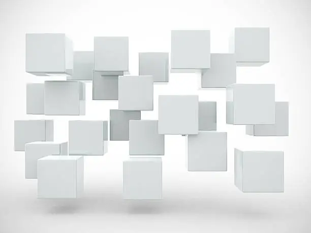 Photo of Abstract geometric shapes from cubes - 3d render