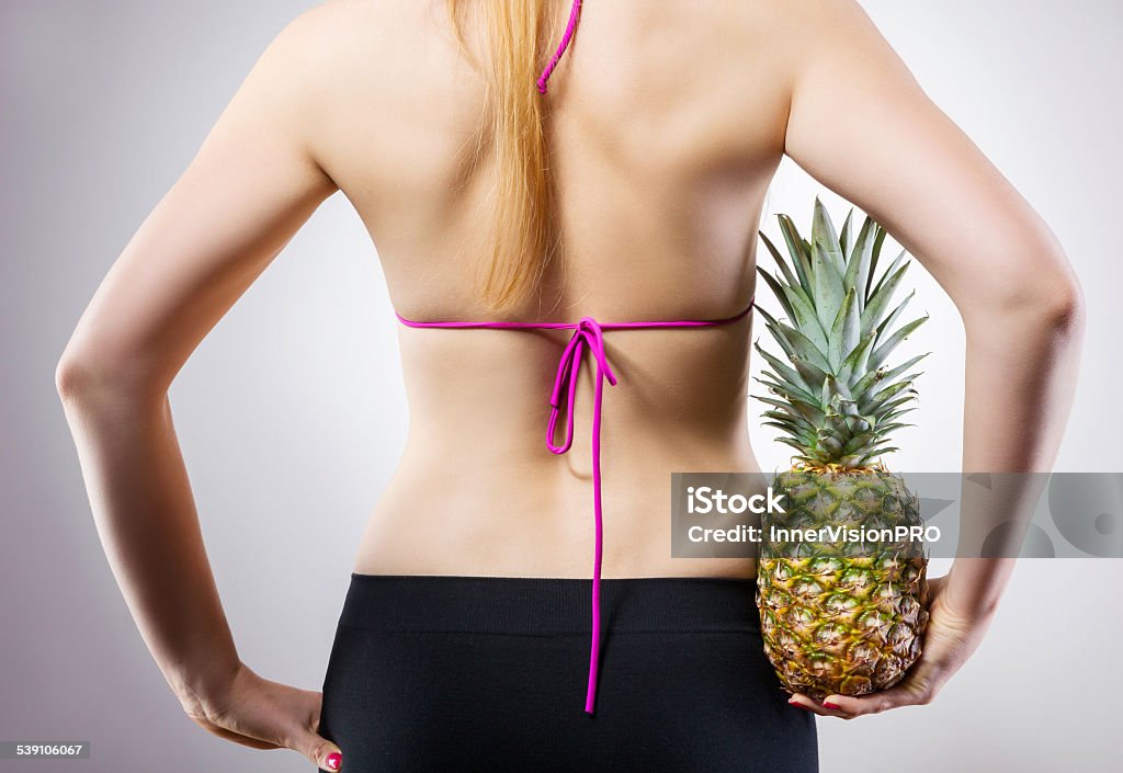 Fit concept with pineapple 2015 Stock Photo