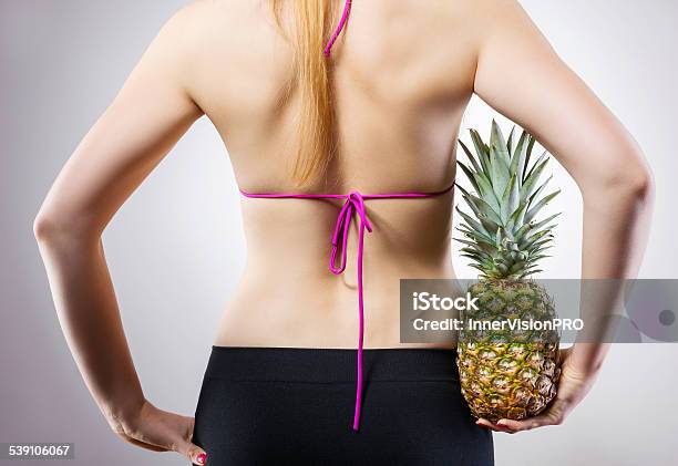 Fit Concept With Pineapple Stock Photo - Download Image Now - 2015, Adult, Adults Only