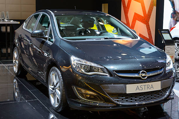 Brussels, Belgium - January 15, 2015: Opel Astra sedan car on display during the 2015 Brussels motor show.