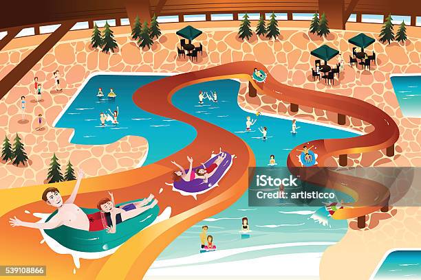 Family Going Vacation Stock Illustration - Download Image Now - Family, Water Park, Teenager