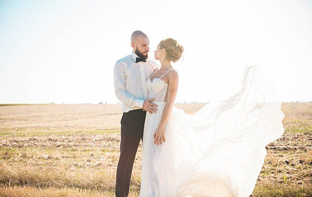 istock Bride in amazing dress with groom 539109788