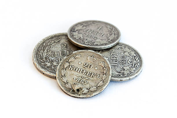 istock Silver coins. Old expired money 539111504