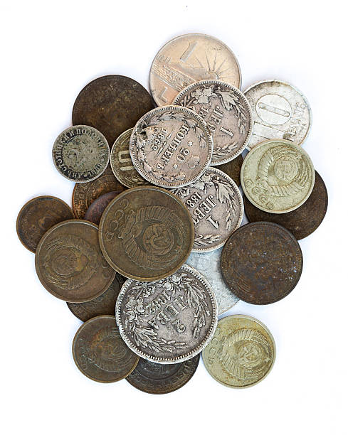 istock Old expired coins. USSR coins and silver coins 539111522