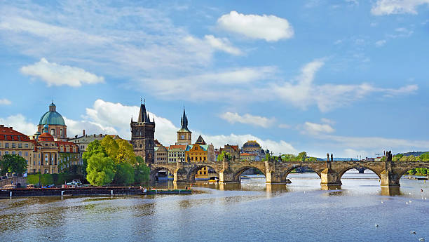 istock Magical landscape with Charles Bridge in Prague, Czech Republic 539111978