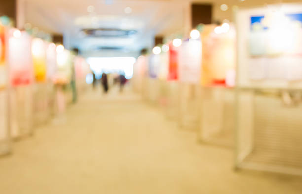 Abstract blurred  poster presentation event with people for background