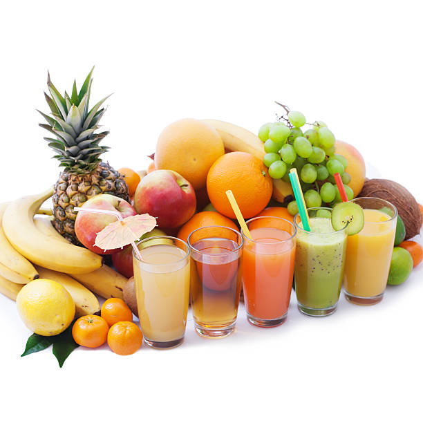 istock Fruits smoothies, summer cool drinks top view macro 539116904