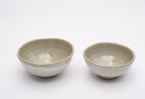 two pottery bowls