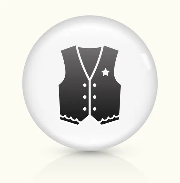 Vector illustration of Cowboy Cloth icon on white round vector button