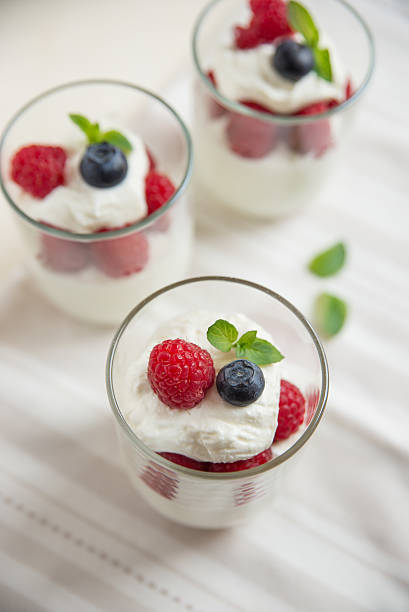 istock Sweet Desert with cream, mint and berries 539118396