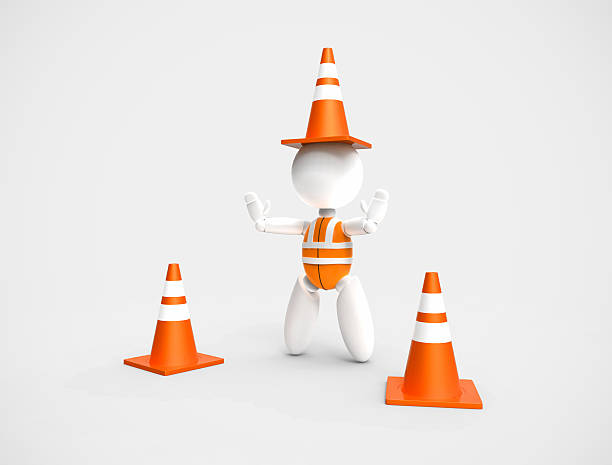 istock new 3D people - traffic cones and safety vest 539118629