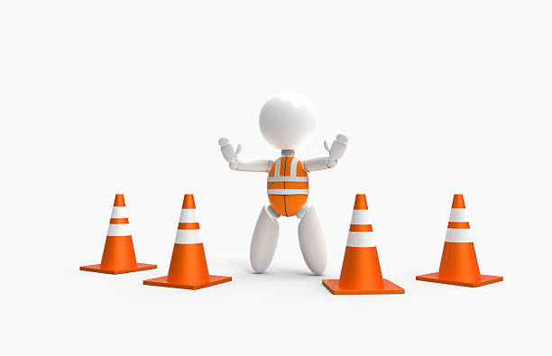 istock new 3D people - traffic cones 539118945