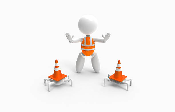 istock new 3D people - traffic cones 539118951