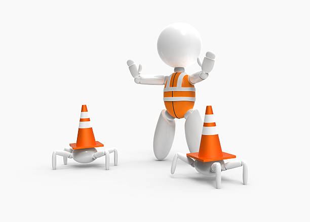 istock new 3D people - traffic cones 539118955