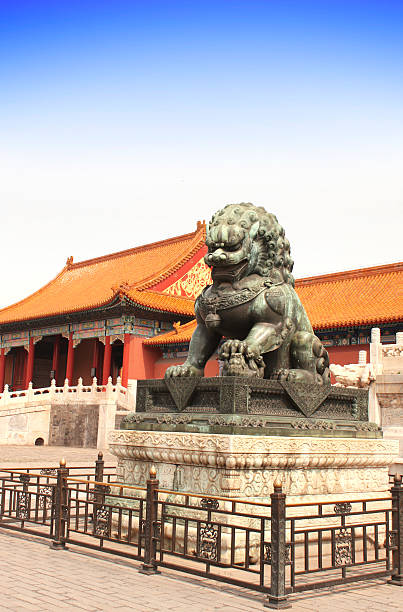 istock Ancient lion statue, Forbidden City, Beijing, China 539120873