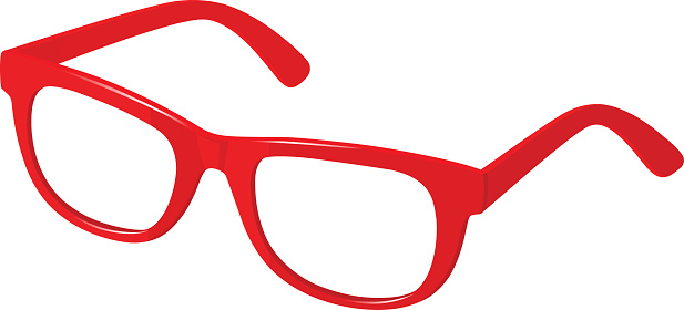 red spectacles  against white; eps10; zip includes aics6, high res jpg