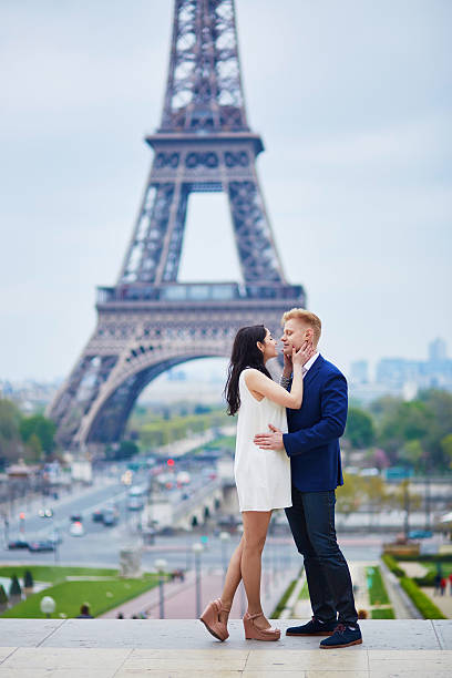 istock Romantic couple in Paris near the Eiffel tower 539124660