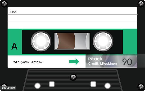 Vintage Cassette Tape Stock Illustration - Download Image Now - 1970-1979, 1980-1989, Arts Culture and Entertainment