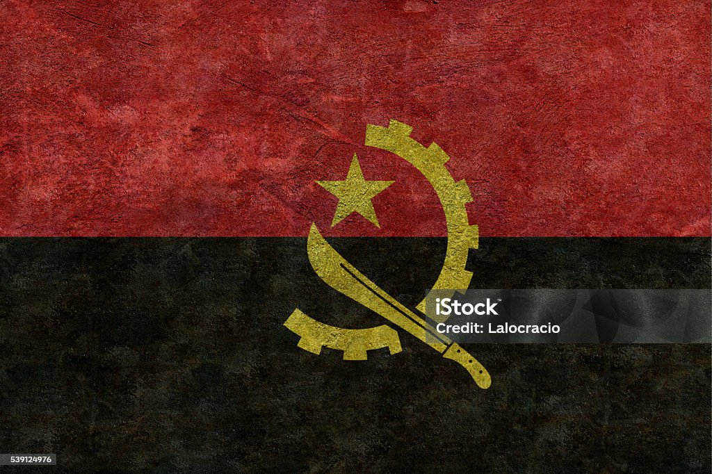 Flag of Angola Africa Stock Photo