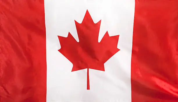 Photo of Canada Flag real fabric seamless close up