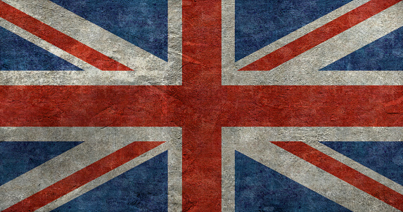 Union Jack over a grunge texture.