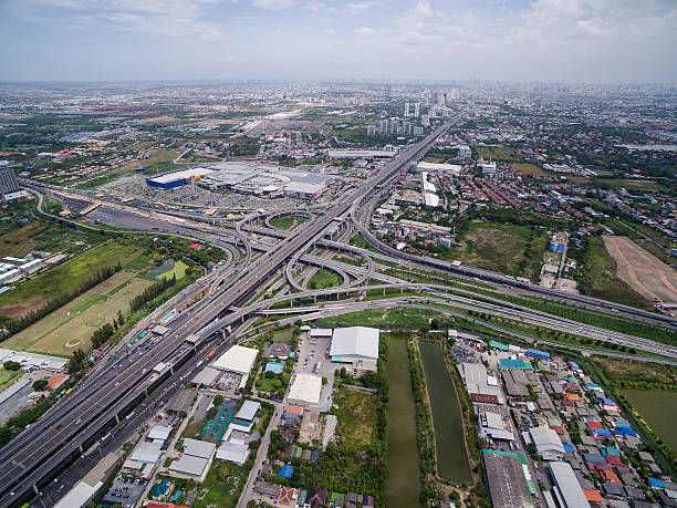 istock Aerial view above Motorway & Ring roads Inter-Change systems 539131878