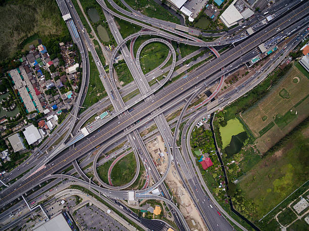 istock Aerial view above Motorway & Ring roads Inter-Change systems 539132158