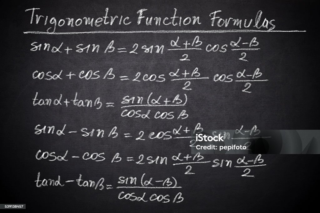 Trigonometric Function Formulas Stock Photo - Download Image Now - 2015 ...