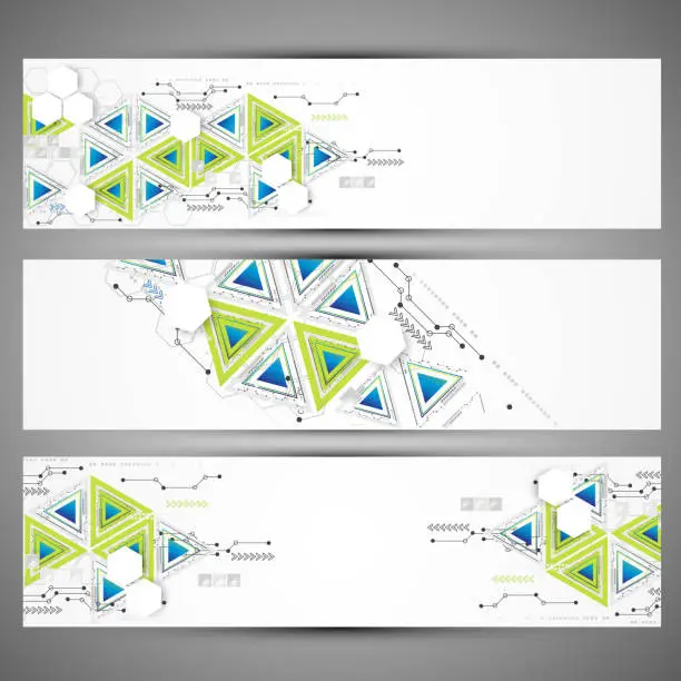 Vector illustration of Set of web technology theme banners for your web site