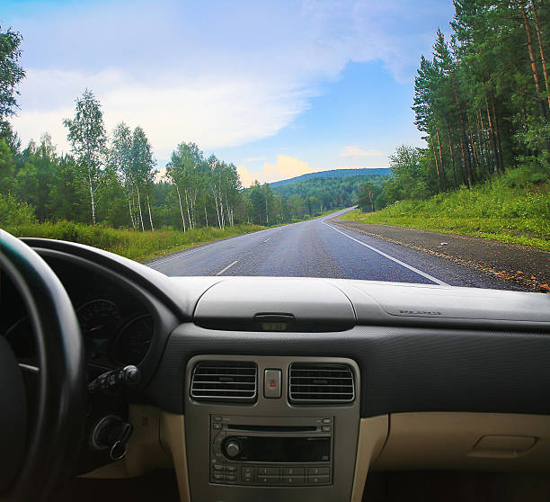 istock car going on the mountain road 539139265