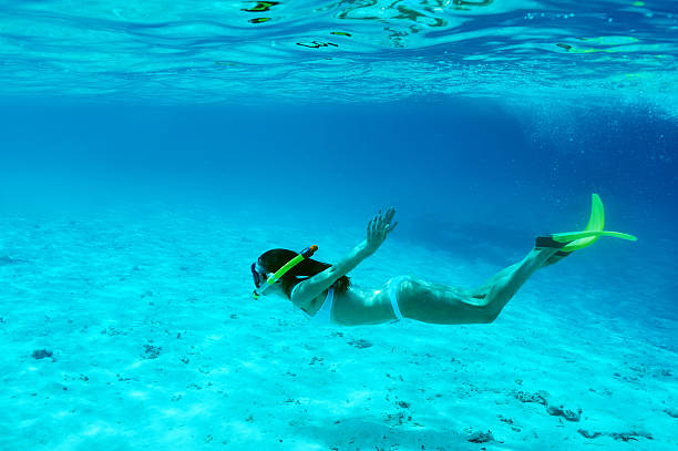istock Woman with mask snorkeling 539140717