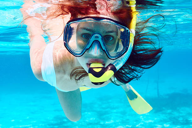 istock Woman with mask snorkeling 539140719