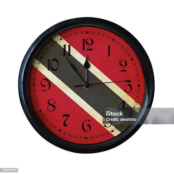 Trinidadandtobago Flag Wall Clock Isolated Over White Stock Photo - Download Image Now